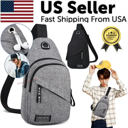 Men Women Sling Bag Chest Fanny Packs Cross Body Travel Sports Shoulder Backpack Heaventlyshop