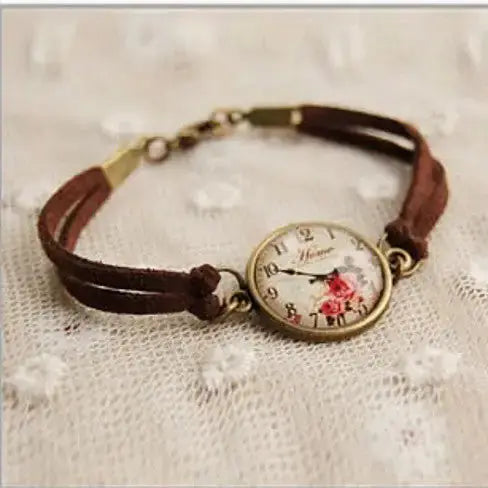 TEA TIME Vintage Inspired Floral Watch Style Bracelet Heaventlyshop