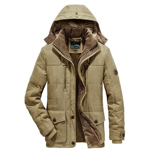 Plus Size Men's Cotton-padded Coat Multi-pocket Fleece-lined Thickened Heaventlyshop