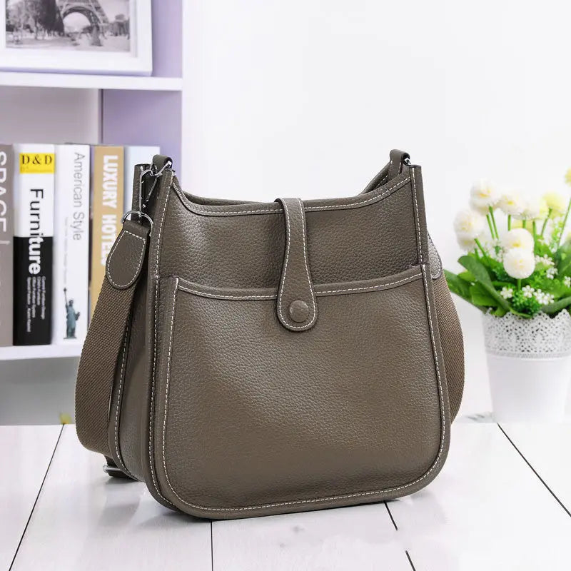 Women Litchi Stria Leather Crossbody Shoulder Togo Classic Purse Handbag Bags H Heaventlyshop