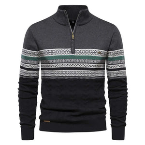 Men's Fashion Stand-up Collar All-match Half Zipper Sweater - Heaventlyshop