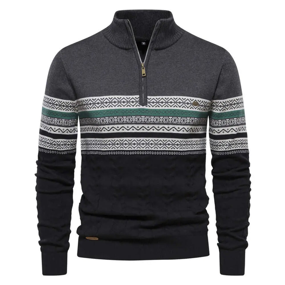 Men's Fashion Stand-up Collar All-match Half Zipper Sweater - Heaventlyshop