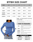 BTFBM Women's Casual Tops Fall Winter 2024 Long Sleeve Crew Neck Workout Heaventlyshop