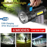 Super Bright 2200000LM LED Torch Tactical 4 Models USB Rechargeable Flashlight Heaventlyshop