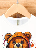 2024 Summer Trendy Men's T-shirt - Cool Bear Pattern, Soft Polyester Fiber, Round Neck Short Sleeve, Street Style