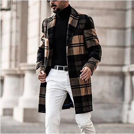 Plaid Men's Coat New Foreign Trade Wish Coat Heaventlyshop