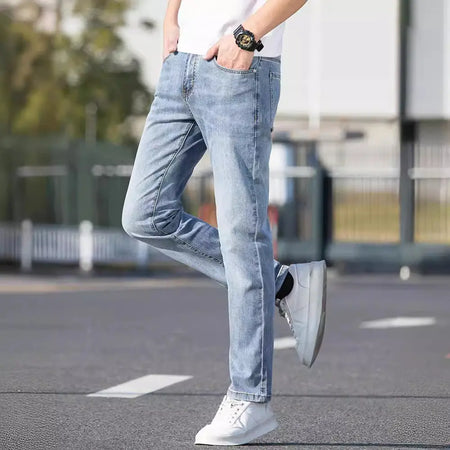 Summer Thin Jeans Men's Slim-fit Straight Trousers Heaventlyshop