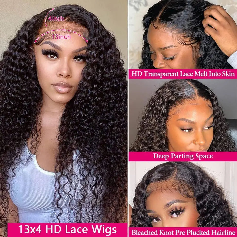 Front Lace Human Hair Wig Deep Wave Human Wigs Heaventlyshop