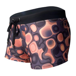 Men's Brown Printed Boxer Swimming Trunks Heaventlyshop