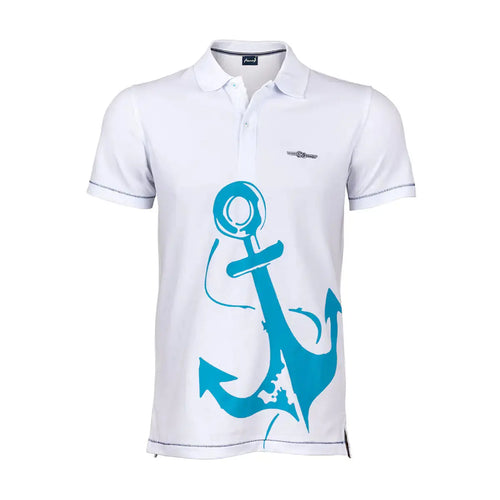 Anemoss Marine White Men's Polo Collar T-Shirt - Heaventlyshop