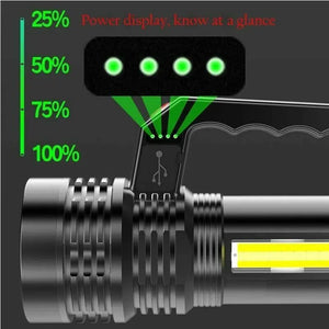 Super Bright 2200000LM LED Torch Tactical 4 Models USB Rechargeable Flashlight Heaventlyshop