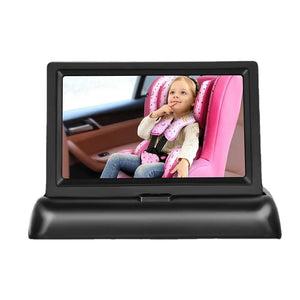 12-24V Folding Screen For Baby Monitoring Images In Car With Cigarette Lighter Power Cord  Night Vision Eight-lamp Camera Heaventlyshop