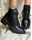 Women's Leather Boots Mid-tube Casual Short Boots Heaventlyshop