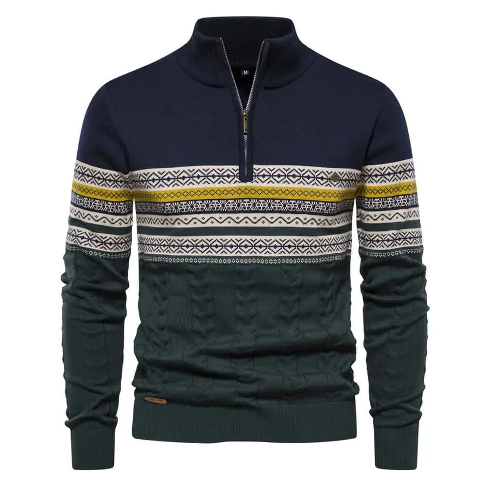 Men's Fashion Stand-up Collar All-match Half Zipper Sweater - Heaventlyshop