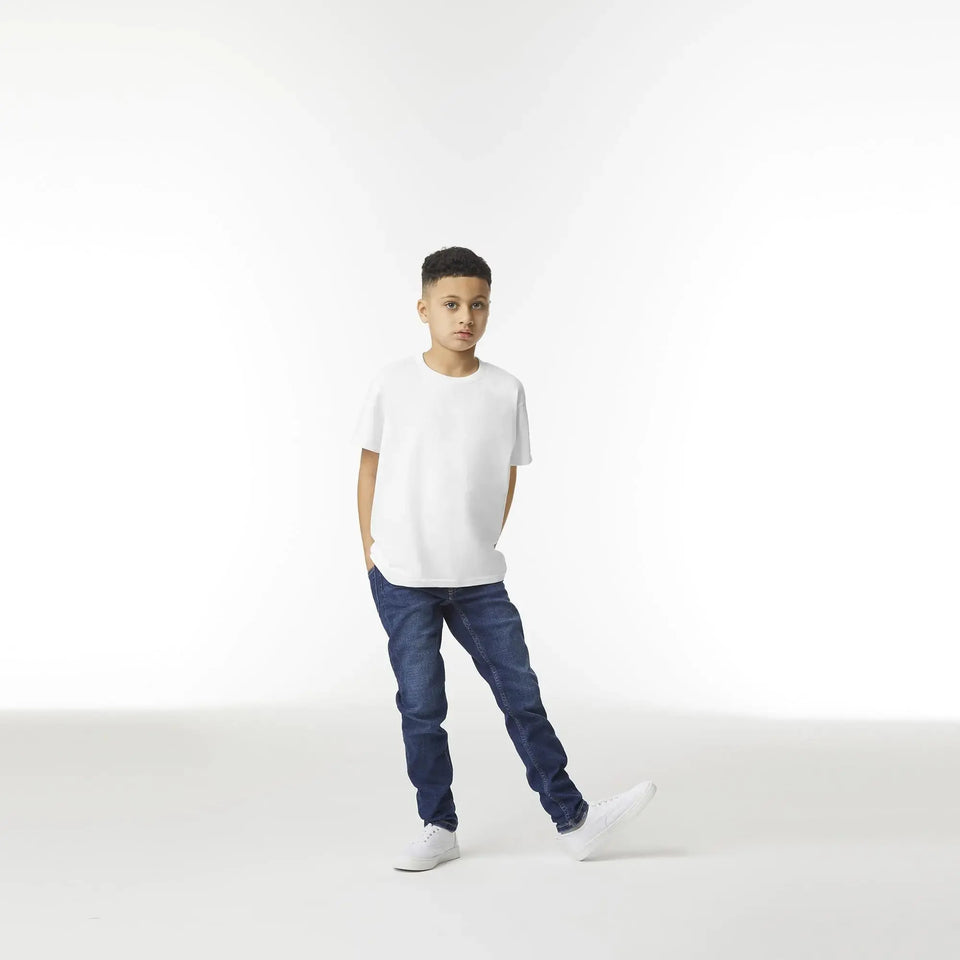 Gildan Youth Heavy Cotton T-Shirt, Style G5000B, 2-Pack X-Large White - Heaventlyshop