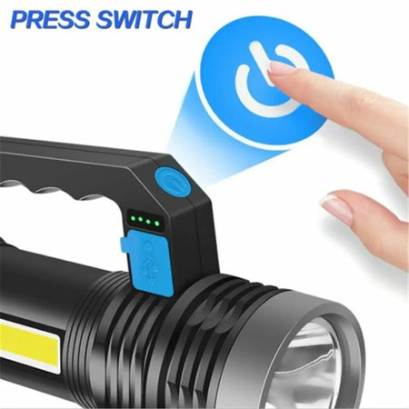 Super Bright 2200000LM LED Torch Tactical 4 Models USB Rechargeable Flashlight Heaventlyshop