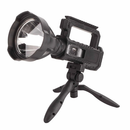 LED Long Range Spotlight USB Charging Outside Patrol Flashlight Small with Tripod Heaventlyshop