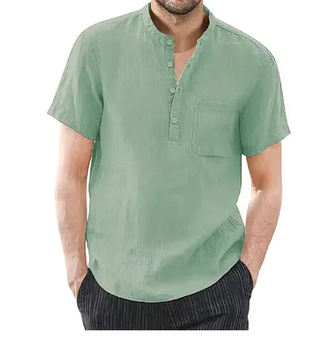 Men’s Casual Cotton Linen T-Shirt Heaventlyshop