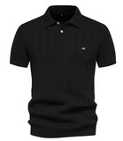 Ribbed Knit Polo Shirt for Men Heaventlyshop