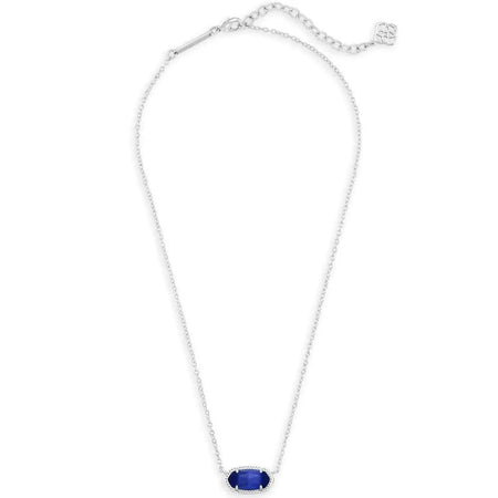 Kendra Scott Elisa Pendant Necklace for Women, Fashion Jewelry, 14k Gold-Plated RHODIUM - COBALT CATS EYE Heaventlyshop