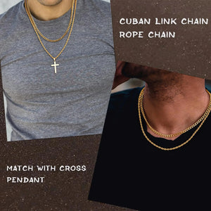 Yooblue Cross Necklace for Men, Gold Black Silver Mens Cross Necklaces Stainless Steel Cross Pendant Necklace Simple Jewelry Gifts Cross Chain Necklace for Men 18in/20in Heaventlyshop