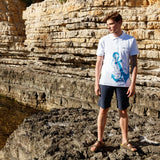 Anemoss Marine White Men's Polo Collar T-Shirt - Heaventlyshop