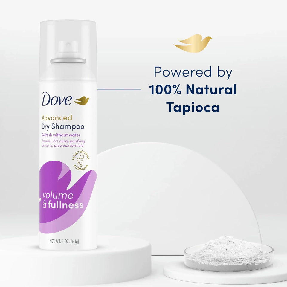 Dove Dry Shampoo Volume & Fullness 2 Count for Oily Hair for Refreshed Hair 5 oz 5 Ounce (Pack of 2) light clean scent Heaventlyshop