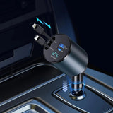 TIKTOK SHOP Retractable Car Charger, 4 in 1 Fast Car Phone Charger 66W, Retractable Cables and USB Car Charger,Compatible with iPhone 15/14/13/12/11,Galaxy,Pixel Heaventlyshop