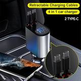 TIKTOK SHOP Retractable Car Charger, 4 in 1 Fast Car Phone Charger 66W, Retractable Cables and USB Car Charger,Compatible with iPhone 15/14/13/12/11,Galaxy,Pixel Heaventlyshop