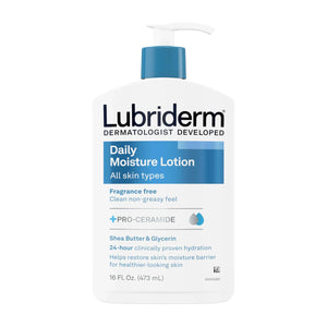 Lubriderm Fragrance Free Daily Moisture Lotion + Pro-Ceramide, Shea Butter & Glycerin, Face, Hand & Body Lotion for Sensitive Skin, Hydrating Lotion for Healthier-Looking Skin, 16 fl. oz Heaventlyshop