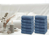 Resort Collection Soft Washcloth Face Body Towel Set 12 Pack Blue 12x12 Luxury Heaventlyshop