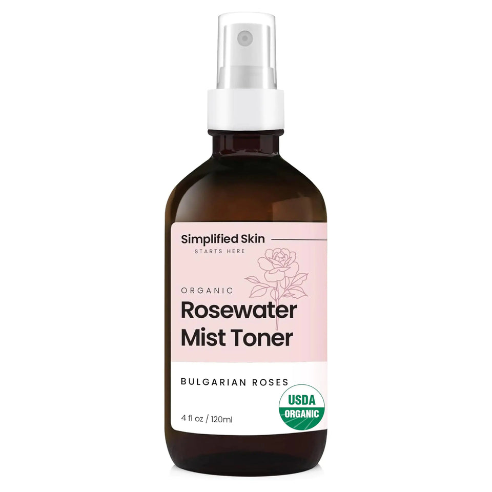 Rose Water Spray for Face & Organic Rose Water for Hair - USDA Certified Rosewater Facial Toner - Alcohol-Free Makeup Setting Hydrating Face Mist - Anti-Aging Bulgarian Rose Water Toner Spray - 4 Oz Heaventlyshop