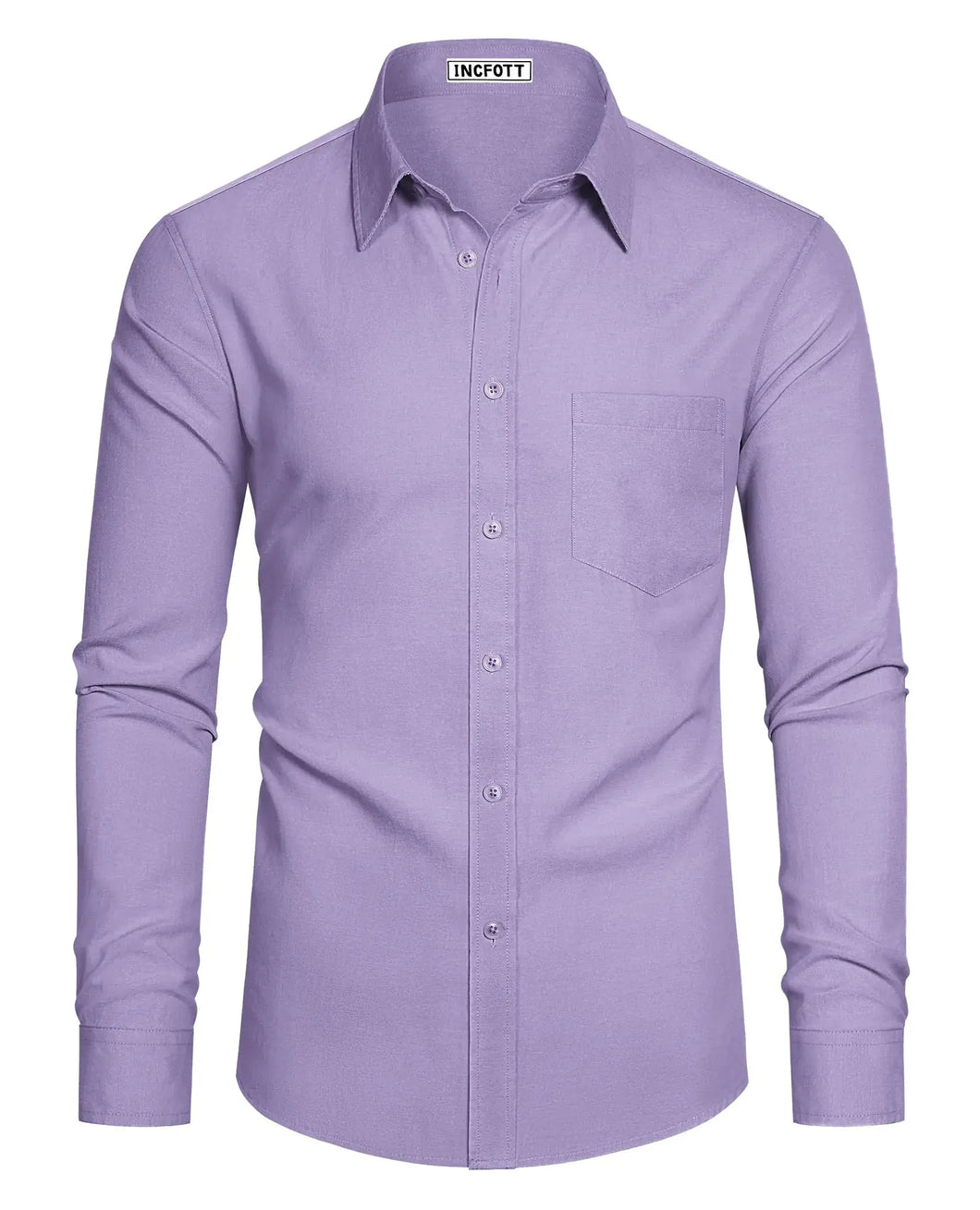 Oxford Dress Shirts for Men Long Sleeve Casual Button Down Shirts Oxford Shirts for Men Dress Shirts with Pocket X-Large Purple Heaventlyshop