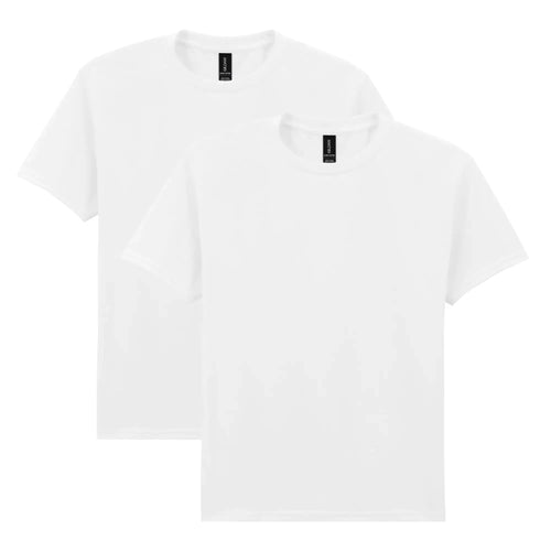 Gildan Youth Heavy Cotton T-Shirt, Style G5000B, 2-Pack X-Large White - Heaventlyshop