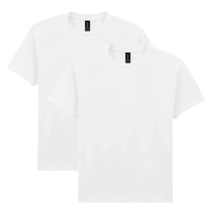 Gildan Youth Heavy Cotton T-Shirt, Style G5000B, 2-Pack X-Large White - Heaventlyshop