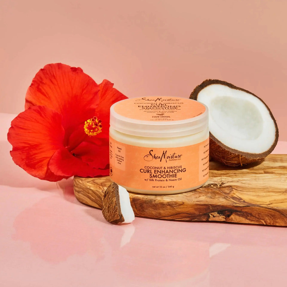 SheaMoisture Smoothie Curl Enhancing Cream Coconut and Hibiscus for Thick, Curly Hair Sulfate Free and Paraben Free 12 oz 12 Ounce (Pack of 1) Heaventlyshop